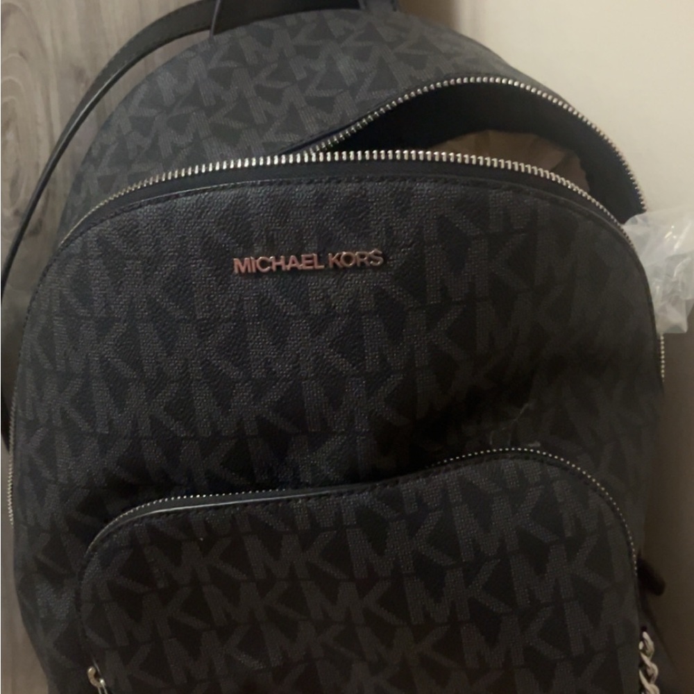 Michael Kors Charcoal Monogram Backpack